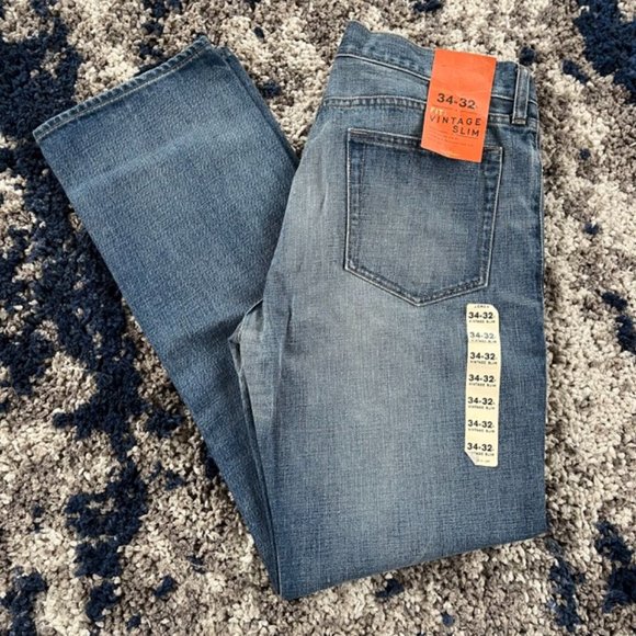 J. Crew Other - J Crew Men's Vintage Slim Fit Blue Denim Jeans Pants Medium Wash Size 34x32 NEW